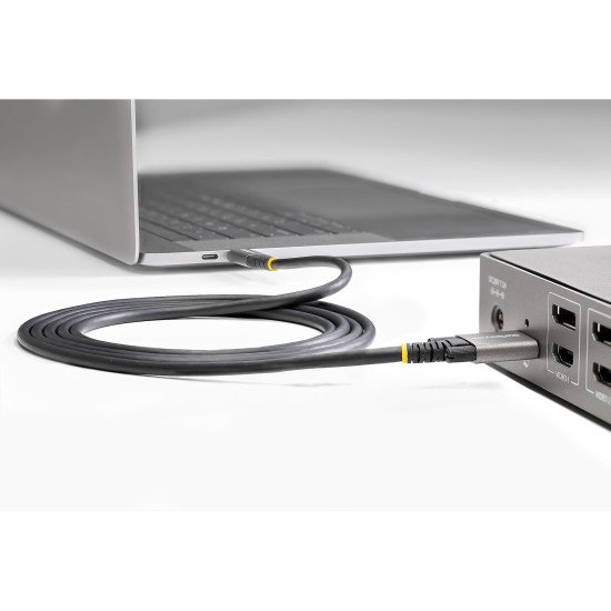 StarTech.com Câble USB C 10Gbps 50cm à Verouillage par Vis Latérale - Câble USB 3.1/3.2 Gen 2 Type-C - 100W/5A Power Delivery, DP Alt Mode, Cordon USB-C à Double Vis de Fixation - Charge/Synchronisation