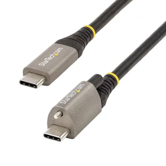 StarTech.com Câble USB C 10Gbps 1m à Verouillage par Vis Supérieure - Câble USB 3.1/3.2 Gen 2 Type-C - 100W/5A Power Delivery, DP Alt Mode, Cordon USB-C à Vis Unique - Charge/Synchronisation StarTech.com Câble USB C 10Gbps 1m à Verouillage par Vis Supérieure - Câble USB 3.1/3.2 Gen 2 Type-C - 100W/5A Power Delivery, DP Alt Mode, Cordon USB-C à Vis Unique - Charge/Synchronisation