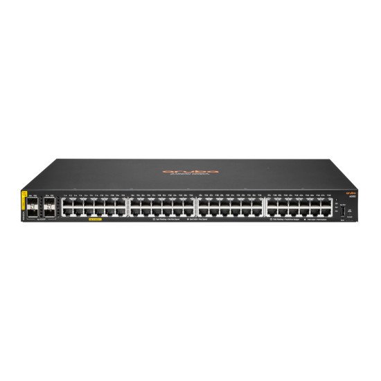 HPE Aruba 6000 48G Class4 PoE 4SFP 370W Géré L3 Gigabit Ethernet (10/100/1000) Connexion Ethernet, supportant l'alimentation via ce port (PoE) 1U