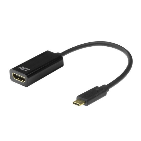 ACT AC7305 câble vidéo et adaptateur 0,15 m USB Type-C HDMI Type A (Standard) Noir