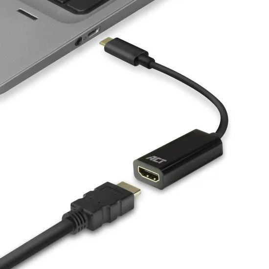 ACT AC7305 câble vidéo et adaptateur 0,15 m USB Type-C HDMI Type A (Standard) Noir ACT AC7305 câble vidéo et adaptateur 0,15 m USB Type-C HDMI Type A (Standard) Noir