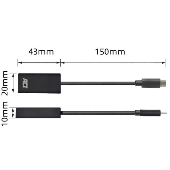 ACT AC7305 câble vidéo et adaptateur 0,15 m USB Type-C HDMI Type A (Standard) Noir ACT AC7305 câble vidéo et adaptateur 0,15 m USB Type-C HDMI Type A (Standard) Noir
