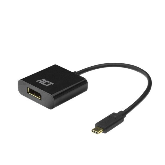 ACT AC7320 câble vidéo et adaptateur 0,15 m USB Type-C DisplayPort Noir