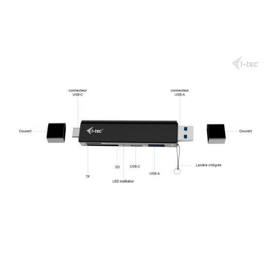 i-tec USB-C/USB-A Dongle SD, TF and 2x USB (1x USB-A, 1x USB-C)