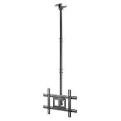 Manhattan Support plafond pour TV/moniteurs, pour écrans de 37" à 65", hauteur réglable 70–157 cm, Compatibilité VESA : de 200x200 à 600x400 mm (vérifiez les dimensions des quatre trous de fixation à l'arrière), charge max. 50 kg