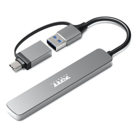 Port Designs 900161 hub & concentrateur USB 2.0 Type-A 5000 Mbit/s Argent Port Designs 900161 hub & concentrateur USB 2.0 Type-A 5000 Mbit/s Argent