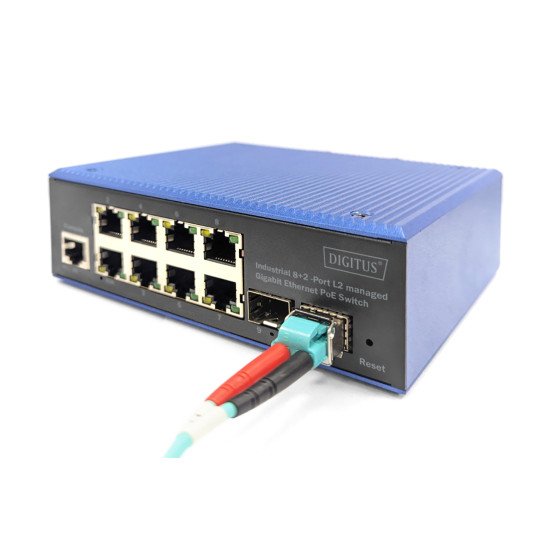 Digitus Commutateur PoE industriel Gigabit Ethernet L2 Managed 8+2 ports