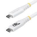 StarTech.com Câble USB 4 de 2 m, 20 Gbps, Câble USB-C Certifié USB-IF, PD EPR 240 W, DP 1.4 4K 120 Hz, Gaine TPE, Cordon USB-C Blanc