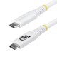 StarTech.com Câble USB 4 de 2 m, 20 Gbps, Câble USB-C Certifié USB-IF, PD EPR 240 W, DP 1.4 4K 120 Hz, Gaine TPE, Cordon USB-C Blanc