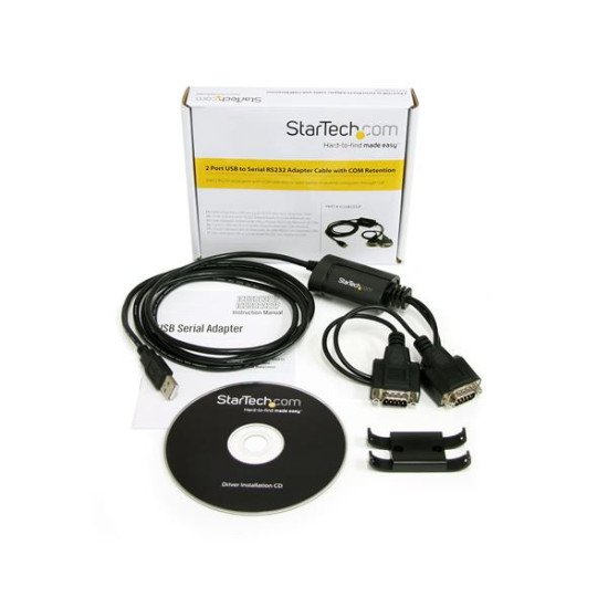 StarTech.com ICUSB2322F Câble adaptateur FTDI USB vers série RS232 2 ports 