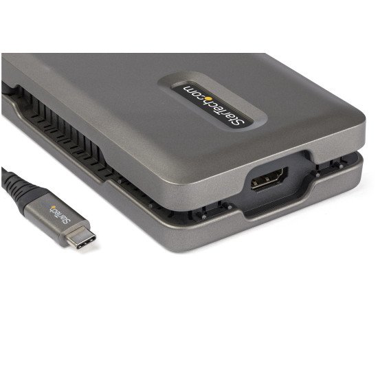 StarTech.com "Adaptateur Multiport USB-C 6 en 1 - USB Type-C vers 4K 60Hz HDMI 2.0 - 100W Power Delivery Pass-trough - SD/Micro SD - Hub Convertisseur Compatible Win/Mac/Linux - Mini Dock USB-C - Câble de 25cm "