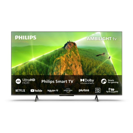 Philips 8100 series 75PUS8108/12 AMBILIGHT tv, Ultra HD LED, black, Smart TV, Pixel Precise Ultra HD, HDR(10+), Dolby Atmos/Vision