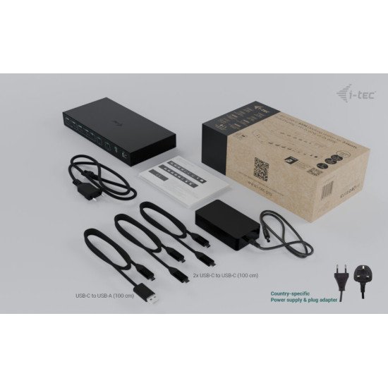 i-tec USB-C KVM Dock PRO for Three Hosts, Dual Video, with 2x Power Delivery, max 92W
