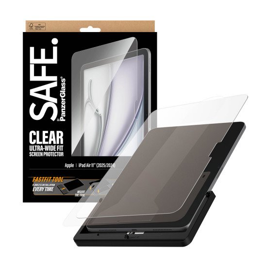 PanzerGlass SAFE. by ® Screen Protector iPad Air 11" (2024-2026) | Ultra-Wide Fit w. Fastfit tool Protection d'écran transparent Apple 1 pièce(s)