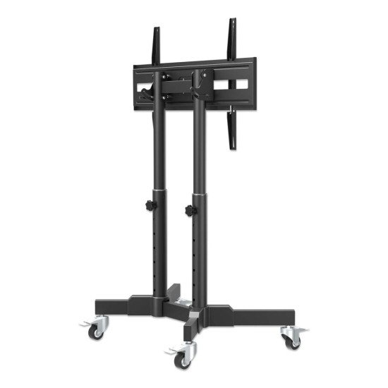 Manhattan Supporte une TV de 23" à 70" jusqu'à 40 kg, Inclinaison de +45°, faible hauteur, idéal pour les scènes et les notes de présentation, noir