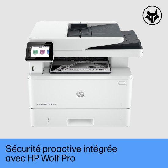 HP LaserJet Pro Imprimante MFP 4102fdn, Noir et blanc, Impression, copie, scan, fax.