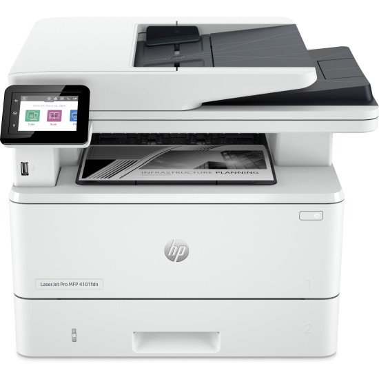 HP LaserJet Pro Imprimante MFP 4102dw, Noir et blanc, Imprimante pour Petites/moyennes entreprises, Impression, copie, numérisation, Sans fil; Éligibilité Instant Ink; Imprimer depuis un téléphone ou une tablette; Chargeur automatique de documents; Impres