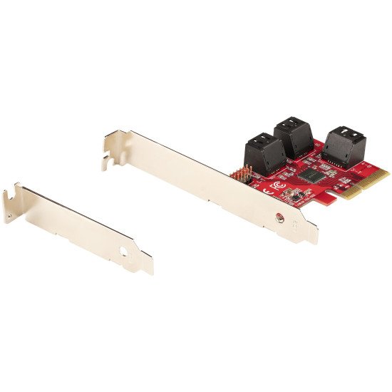 StarTech.com Carte PCI Express SATA 6 ports - Carte Contrôleur PCIe SATA - 6Gbps - ASM1166 Non-Raid - Convertisseur PCI Express 3.0 vers SATA - Connecteurs SATA Empilés - Carte d'Extension SATA