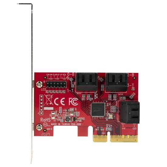 StarTech.com Carte PCI Express SATA 6 ports - Carte Contrôleur PCIe SATA - 6Gbps - ASM1166 Non-Raid - Convertisseur PCI Express 3.0 vers SATA - Connecteurs SATA Empilés - Carte d'Extension SATA