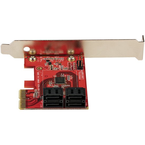 StarTech.com Carte PCI Express SATA 4 ports - Carte Contrôleur PCIe SATA - 6Gbps - ASM1166 Non-Raid - Convertisseur PCI Express 3.0 vers SATA - Connecteurs SATA Empilés - Carte d'Extension SATA