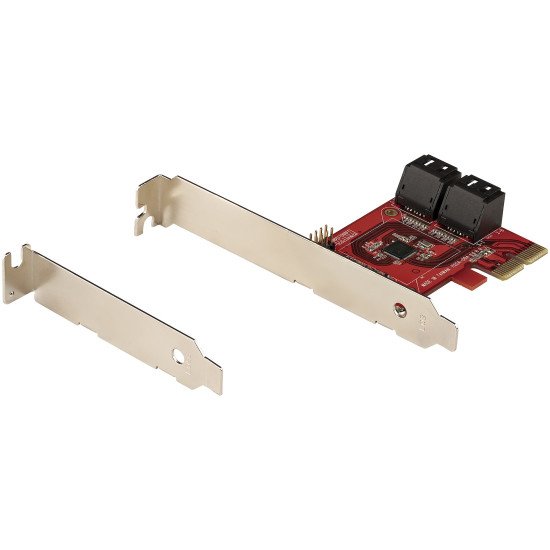 StarTech.com Carte PCI Express SATA 4 ports - Carte Contrôleur PCIe SATA - 6Gbps - ASM1166 Non-Raid - Convertisseur PCI Express 3.0 vers SATA - Connecteurs SATA Empilés - Carte d'Extension SATA