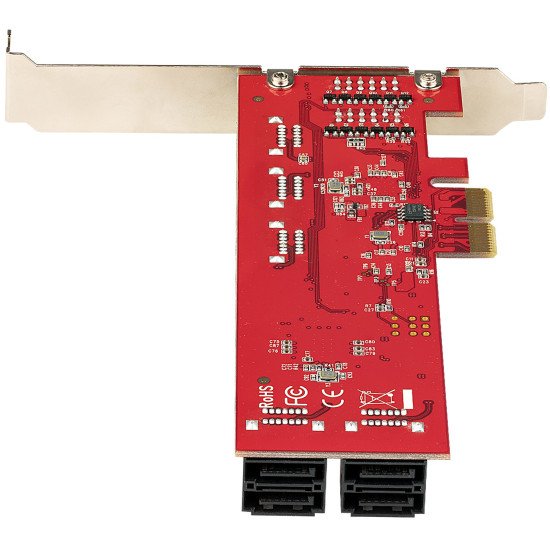 StarTech.com Carte PCI Express SATA 10 ports - Carte Contrôleur PCIe SATA - 6Gbps - ASM1166 Non-Raid - Convertisseur PCI Express 2.0 vers SATA - Connecteurs SATA Empilés - Carte d'Extension SATA