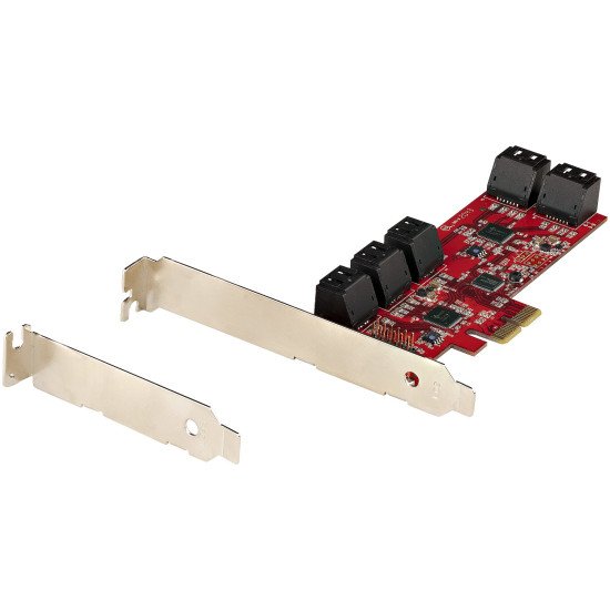 StarTech.com Carte PCI Express SATA 10 ports - Carte Contrôleur PCIe SATA - 6Gbps - ASM1166 Non-Raid - Convertisseur PCI Express 2.0 vers SATA - Connecteurs SATA Empilés - Carte d'Extension SATA