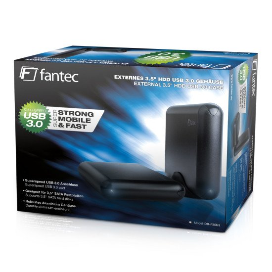 Fantec DB-F35U3 Boîtier HDD Noir 3.5"