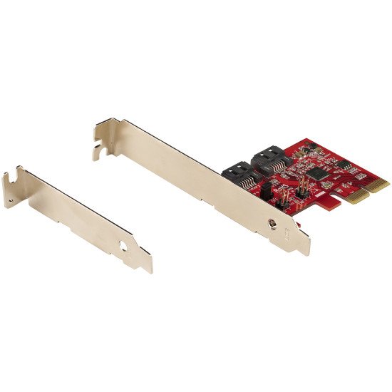 StarTech.com Carte PCI Express SATA 2 ports - Carte Contrôleur PCIe SATA - 6Gbps - ASM1166 SATA-Raid - Convertisseur PCI Express 2.0 vers SATA - Connecteurs SATA Empilés - Carte d'Extension SATA