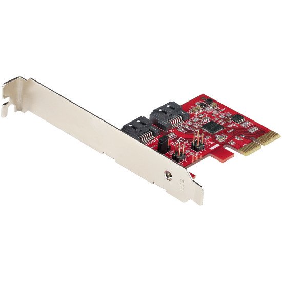 StarTech.com Carte PCI Express SATA 2 ports - Carte Contrôleur PCIe SATA - 6Gbps - ASM1166 SATA-Raid - Convertisseur PCI Express 2.0 vers SATA - Connecteurs SATA Empilés - Carte d'Extension SATA