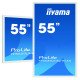 iiyama ProLite TF5539UHSC-W1AG moniteur à écran tactile 139,7 cm (55") 3840 x 2160 pixels Plusieurs pressions Multi-utilisateur Blanc