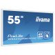 iiyama ProLite TF5539UHSC-W1AG moniteur à écran tactile 139,7 cm (55") 3840 x 2160 pixels Plusieurs pressions Multi-utilisateur Blanc