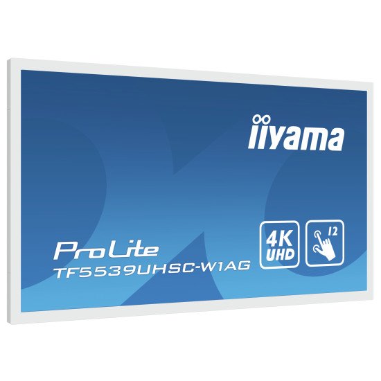iiyama ProLite TF5539UHSC-W1AG moniteur à écran tactile 139,7 cm (55") 3840 x 2160 pixels Plusieurs pressions Multi-utilisateur Blanc