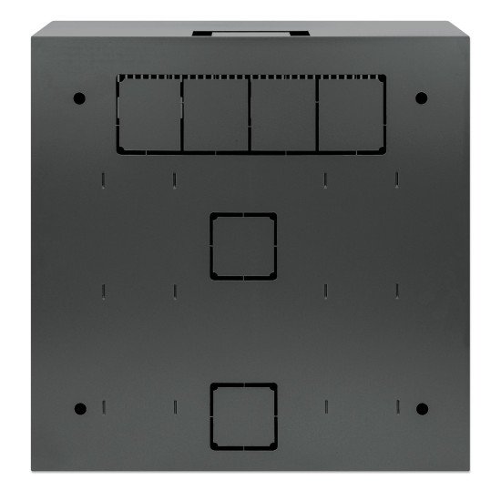 Intellinet Coffret mural 19" extra-plat avec rails 4U horizontaux et 2U verticaux, profondeur 170 mm, idéal AV/multimédia/surveillance, assemblé, noir RAL 7021