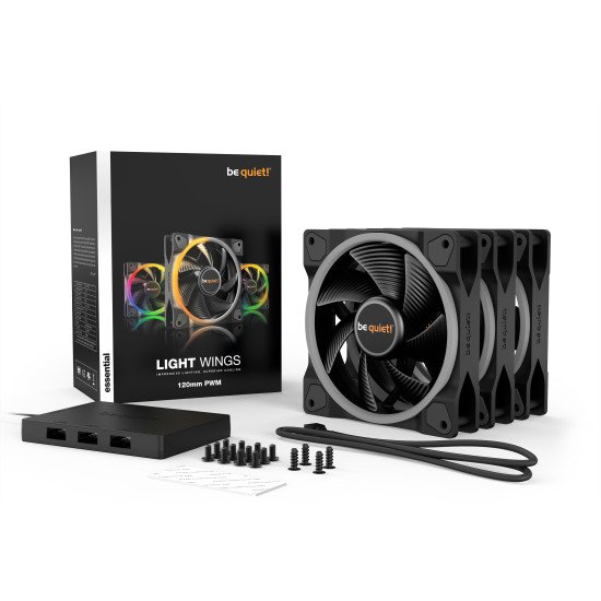 be quiet! Light Wings | 120mm PWM Triple Pack Boitier PC Ventilateur 12 cm Noir 3 pièce(s)