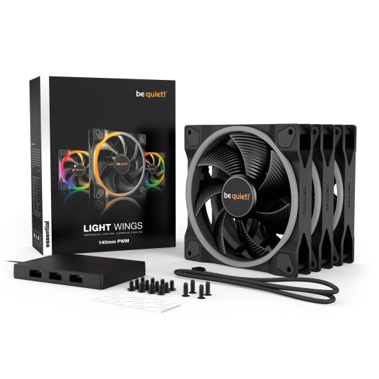 be quiet! Light Wings | 140mm PWM Triple Pack Boitier PC Ventilateur 14 cm Noir 1 pièce(s)