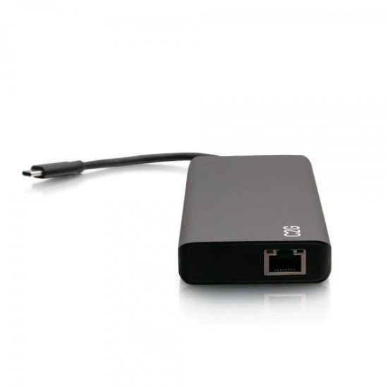 C2G Station d'accueil USB-C® 9-en-1, double écran avec HDMI®, Ethernet, USB, audio 3,5 mm et puissance électrique jusqu'à 60 W - 4K 30 Hz (conforme TAA)