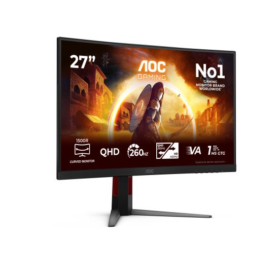 AOC G4 Gaming écran PC 68,6 cm (27") 2560 x 1440 pixels Quad HD LED Noir, Rouge