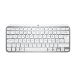 Logitech MX Keys Mini for Business clavier Bureau RF sans fil + Bluetooth QWERTY Nordique Aluminium, Blanc