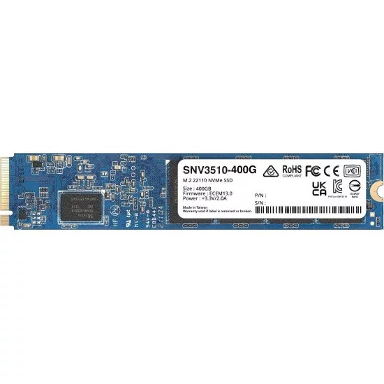 Synology SNV3510 M.2 400 Go PCI Express 3.0 NVMe Synology SNV3510 M.2 400 Go PCI Express 3.0 NVMe