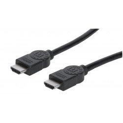 Manhattan Câble HDMI 4K@30 Hz, 2 m, adapté à tous les usages 1080p/HD et à la plupart des usages 4K (vérifier la compatibilité 4K de votre système), mâle à mâle, noir, Ultra HD 4K x 2K, garantie à vie, équivalent à HDMM2M