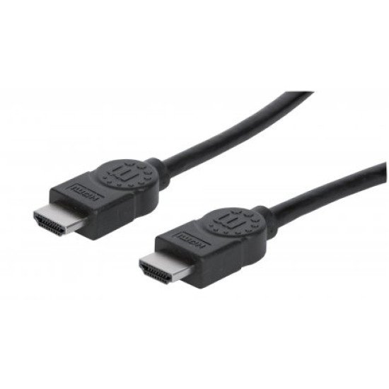 Manhattan Câble HDMI 4K@30 Hz, 2 m, adapté à tous les usages 1080p/HD et à la plupart des usages 4K (vérifier la compatibilité 4K de votre système), mâle à mâle, noir, Ultra HD 4K x 2K, garantie à vie, équivalent à HDMM2M