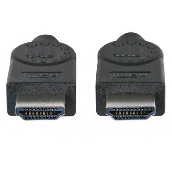 Manhattan Câble HDMI 4K@30 Hz, 2 m, adapté à tous les usages 1080p/HD et à la plupart des usages 4K (vérifier la compatibilité 4K de votre système), mâle à mâle, noir, Ultra HD 4K x 2K, garantie à vie, équivalent à HDMM2M