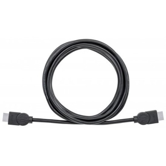 Manhattan Câble HDMI 4K@30 Hz, 2 m, adapté à tous les usages 1080p/HD et à la plupart des usages 4K (vérifier la compatibilité 4K de votre système), mâle à mâle, noir, Ultra HD 4K x 2K, garantie à vie, équivalent à HDMM2M