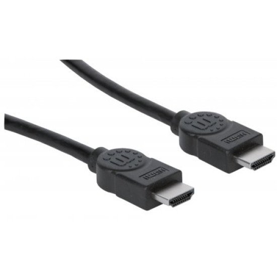 Manhattan Câble HDMI 4K@30 Hz, 2 m, adapté à tous les usages 1080p/HD et à la plupart des usages 4K (vérifier la compatibilité 4K de votre système), mâle à mâle, noir, Ultra HD 4K x 2K, garantie à vie, équivalent à HDMM2M