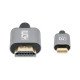 Manhattan Câble USB-C vers HDMI, 4K@60Hz, 1 m, mâle à mâle, noir, garantie 3 ans, équivalent à CDP2HD2MBNL
