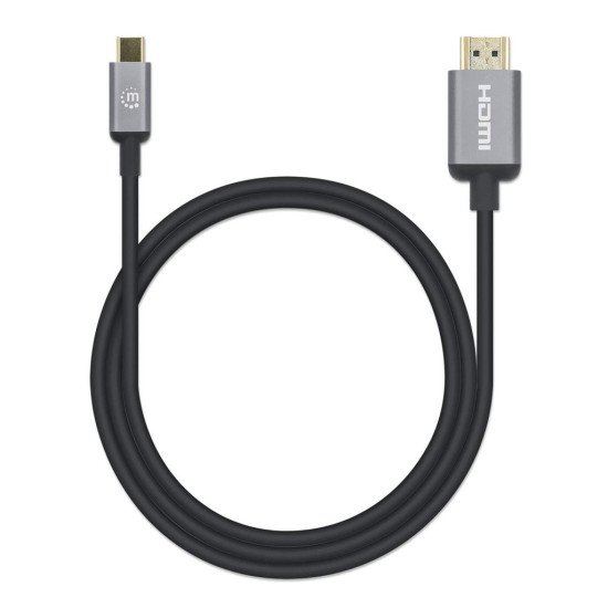 Manhattan Câble USB-C vers HDMI, 4K@60Hz, 1 m, mâle à mâle, noir, garantie 3 ans, équivalent à CDP2HD2MBNL