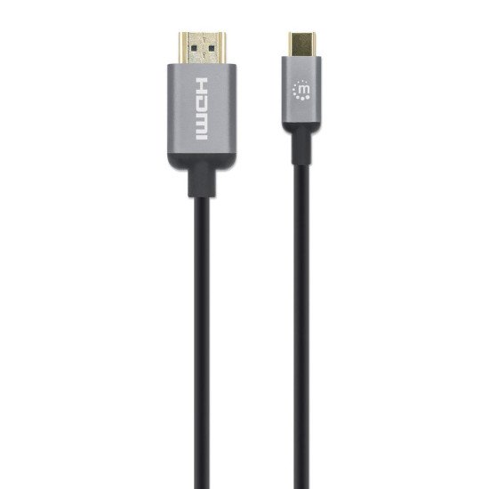 Manhattan Câble USB-C vers HDMI, 4K@60Hz, 1 m, mâle à mâle, noir, garantie 3 ans, équivalent à CDP2HD2MBNL