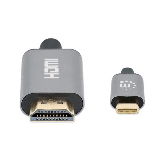 Manhattan Câble USB-C vers HDMI, 4K@60Hz, 2 m, mâle à mâle, noir, garantie 3 ans, équivalent à CDP2HD2MBNL