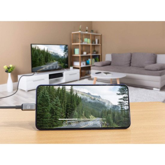 Manhattan Câble USB-C vers HDMI, 4K@60Hz, 2 m, mâle à mâle, noir, garantie 3 ans, équivalent à CDP2HD2MBNL